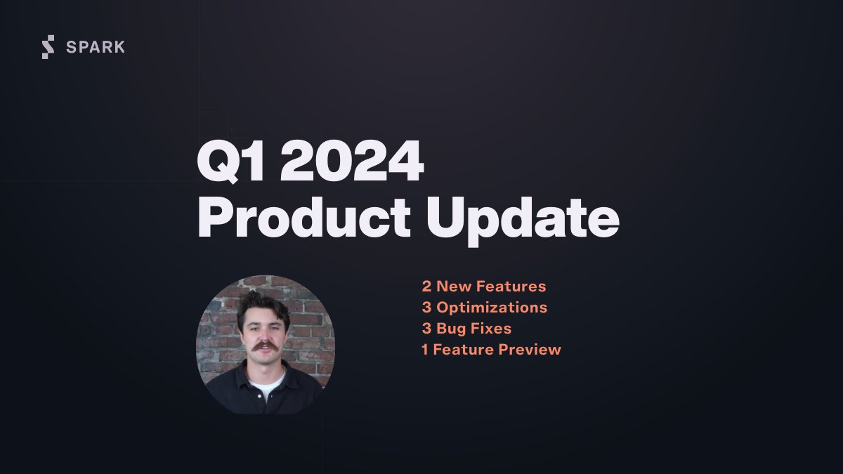 sparkresoftware's tweet card. Q1 2024 Product Update