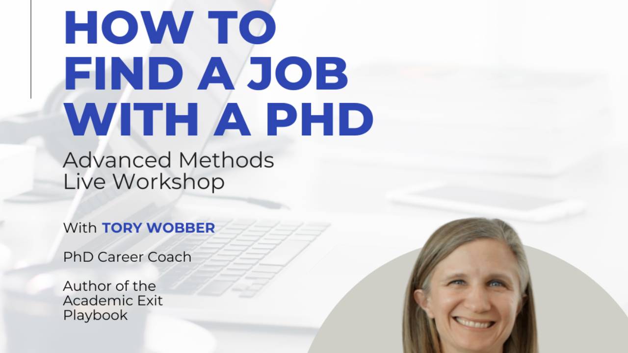 academic_exit's tweet card. Learn how to exit academia and find a job in industry with your PhD in 2024. In this free live workshop, Tory will share how to find a job with a PhD, including the advanced methods that will let you...