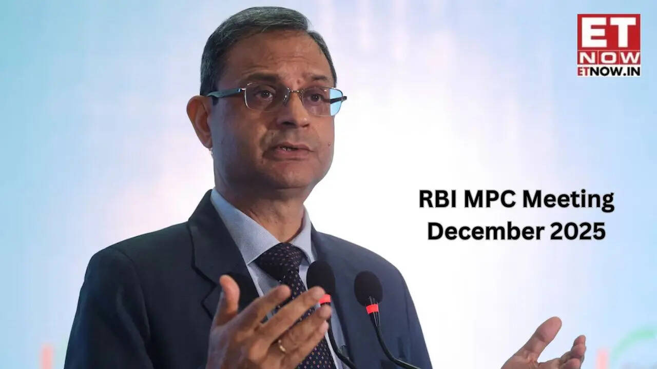 ETNOWlive's tweet card. The RBI MPC meeting in December 2025 will be closely tracked for the repo rate outlook. Watch Governor Sanjay Malhotra’s LIVE policy address on the RBI website and YouTube channel.