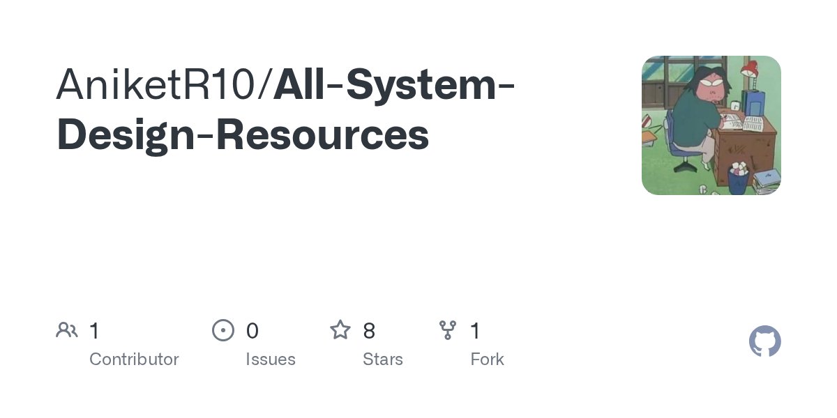 SystemDesignDev's tweet card. Contribute to AniketR10/All-System-Design-Resources development by creating an account on GitHub.
