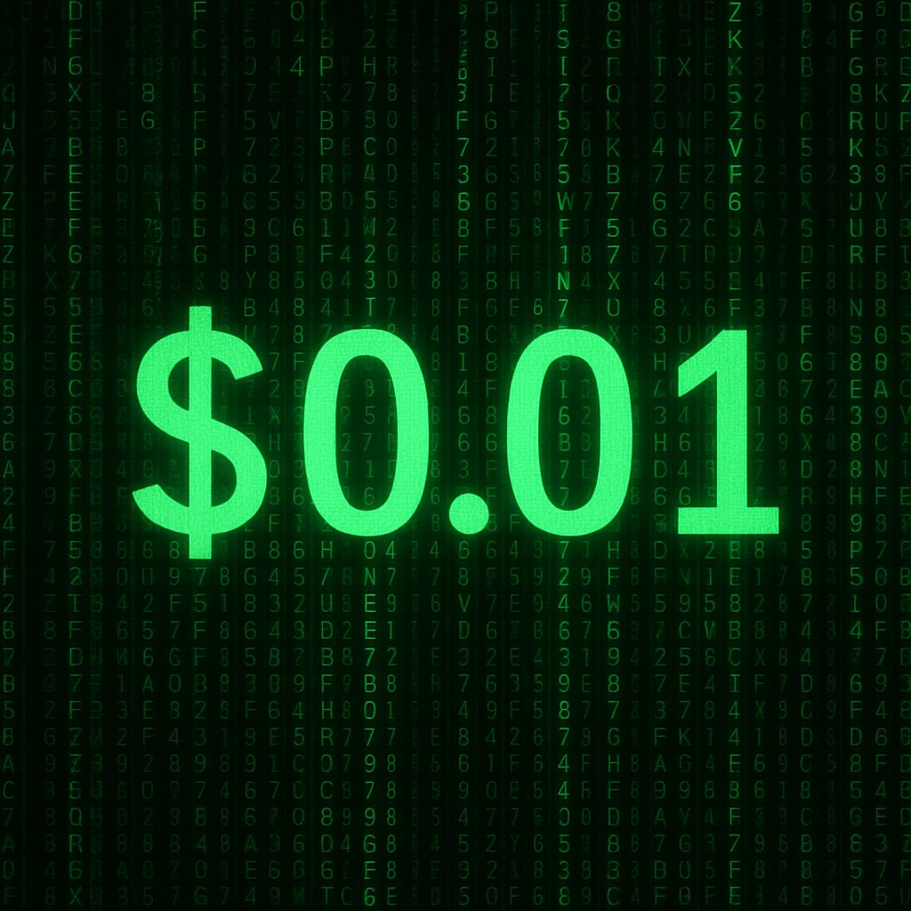 _CoinsOfCrypto_'s tweet card. $0.01 IS CODED - The Movement on Qubic