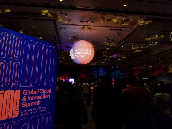 CRN's tweet card. UiPath, Microsoft, AWS and CoreStack were among the standout exhibitors at Ingram Micro GCIS 2023.