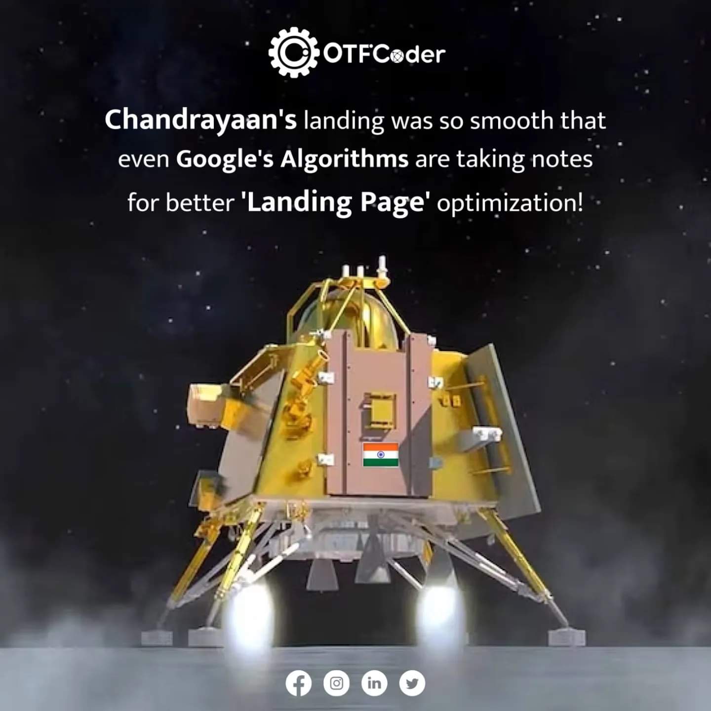 OTFCoder's tweet card. Marketing on the Moon...