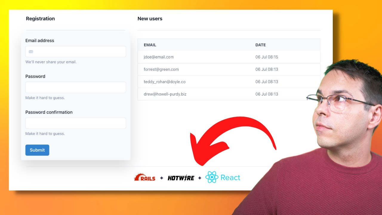 RubyInside's tweet card. Use React & Hotwire Together. The Best of Both Worlds.