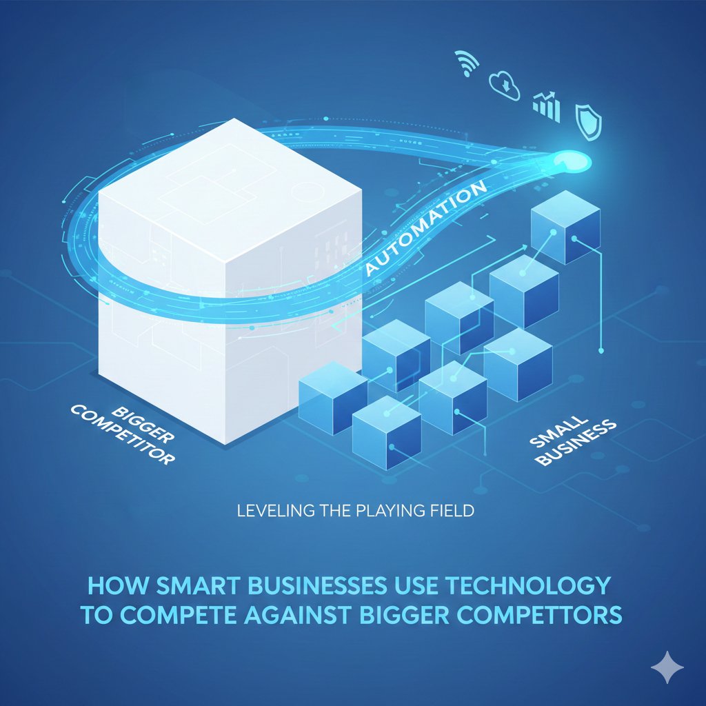 ramaraobobby's tweet card. Smart businesses use technology to compete against bigger competitors. Learn how automation, data, and digital controls level the playing field and drive growth