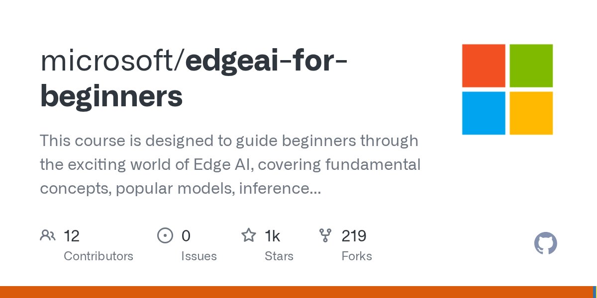 MarcoDalPino's tweet card. This course is designed to guide beginners through the exciting world of Edge AI, covering fundamental concepts, popular models, inference techniques, device-specific applications, model optimizati...