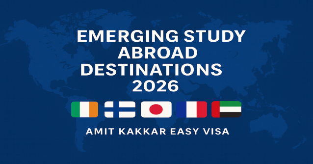amitkakkareasy's tweet card. Discover the top emerging study abroad destinations for 2026 beyond the US, UK, and Canada. Learn why countries like Ireland, Finland, Japan, France, and the UAE are becoming global education hotsp…