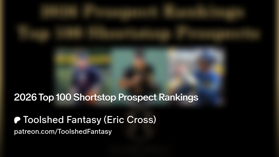 EricCrossMLB's tweet card. Get more from Toolshed Fantasy (Eric Cross) on Patreon