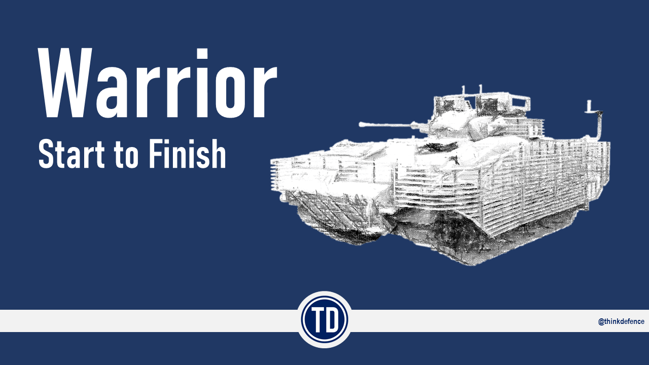 thinkdefence's tweet card. The history of the Warrior Infantry Fighting Vehicle, from its inception to the cancellation of the Capability Sustainment Programme in 2021