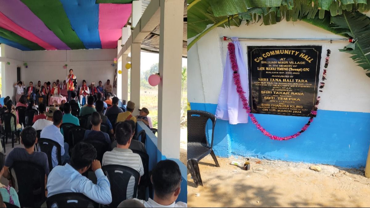IndiaTodayNE's tweet card. As Arunachal Pradesh prepares for simultaneous polls, political leaders are racing to inaugurate pending projects. Today, Doimukh MLA Tana Hali Tara inaugurated a Community Hall in Mikir village,...