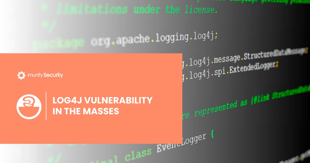 imunify360's tweet card. Log4j vulnerability is covered by Imunify360 WAF v4.31, released 13/12/2021. Read the article to learn more about Log4j vulnerability.