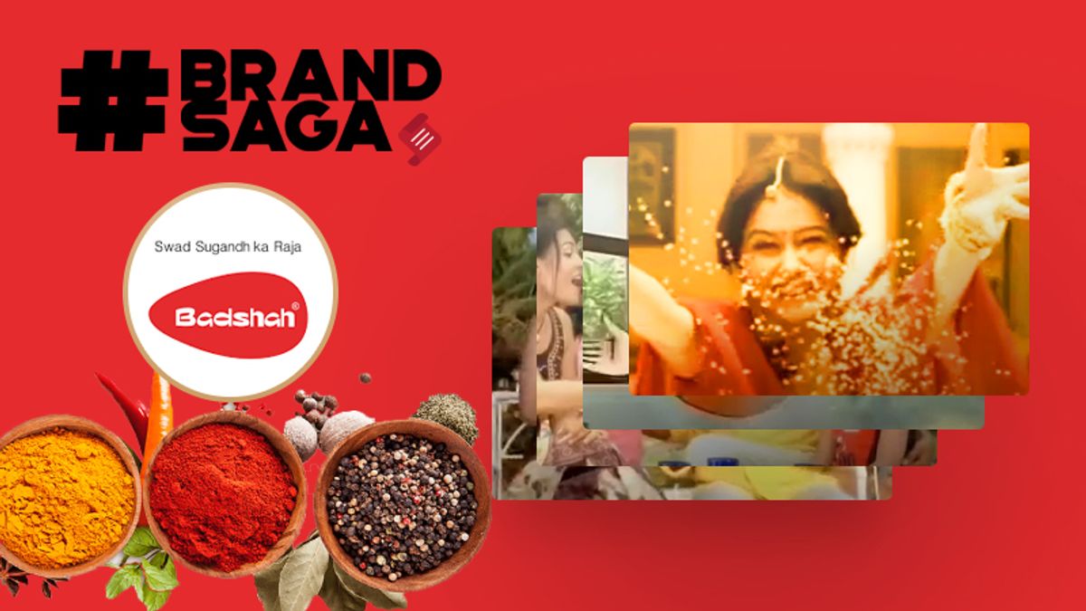 Badshahmasala's tweet card. Brand Saga: Badshah Masala, weaving the waft of spices in iconic campaigns...