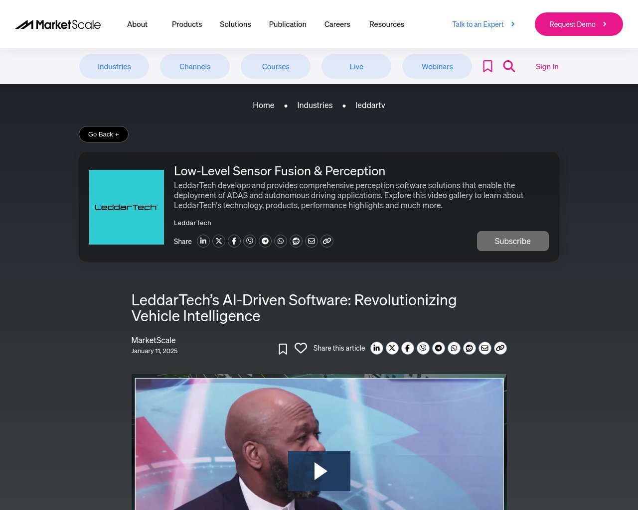 managetech_inc's tweet card. LeddarTechはADASや自動運転アプリケーションの展開を可能にする包括的な知覚ソフトウェアソリューショ