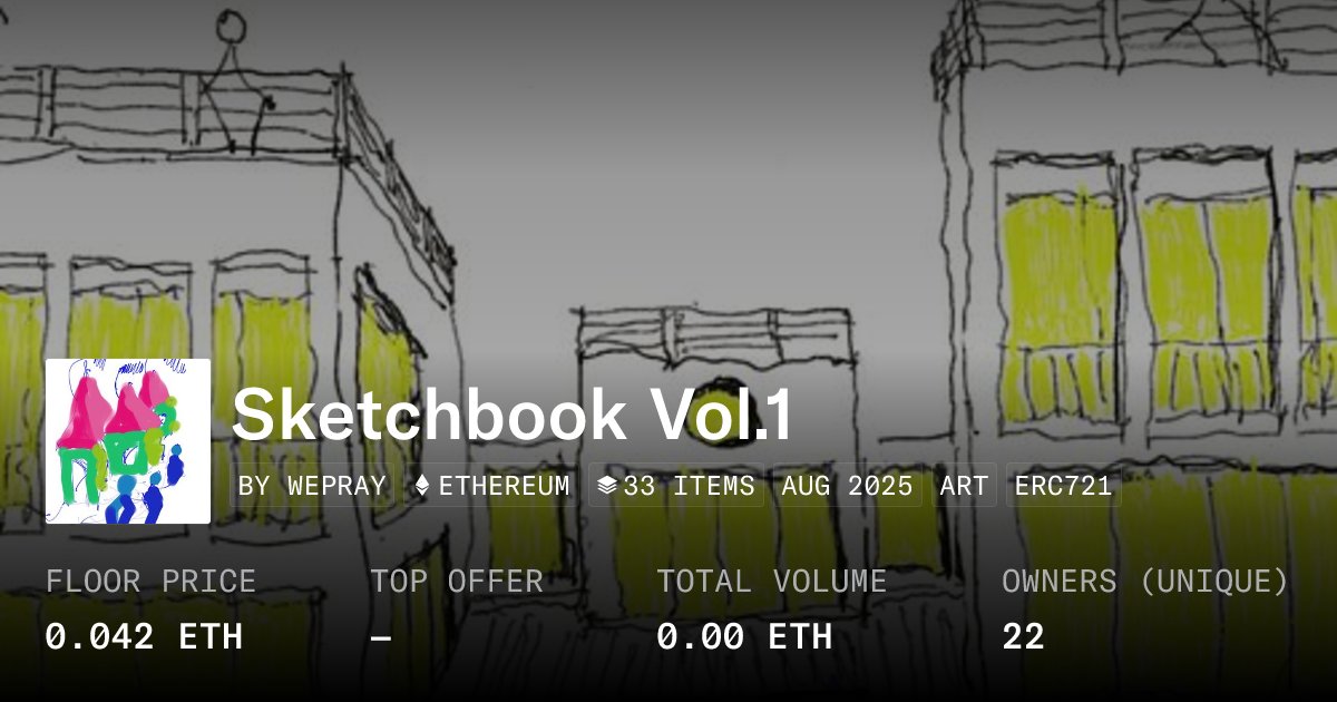 0xsimba7's tweet card. A collection of 33 architectural sketches.