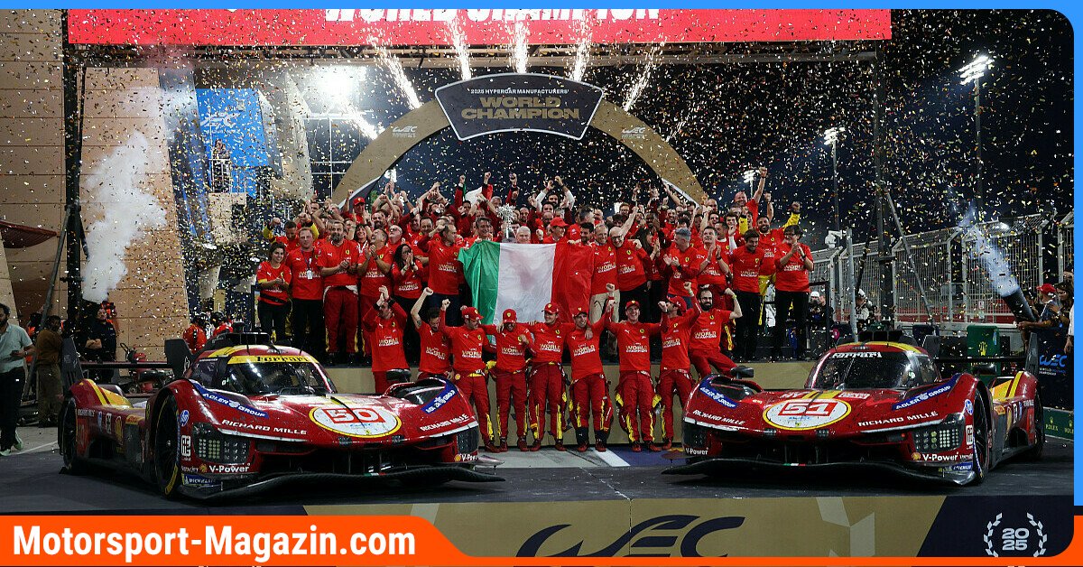 MSM_Online's tweet card. Ferrari räumt beim WEC-Saisonfinale in Bahrain die Hersteller- und Fahrer-Weltmeisterschaft ab. Porsche zum Ausstieg ohne Chance. Toyota rettet Saison mit Doppelsieg.