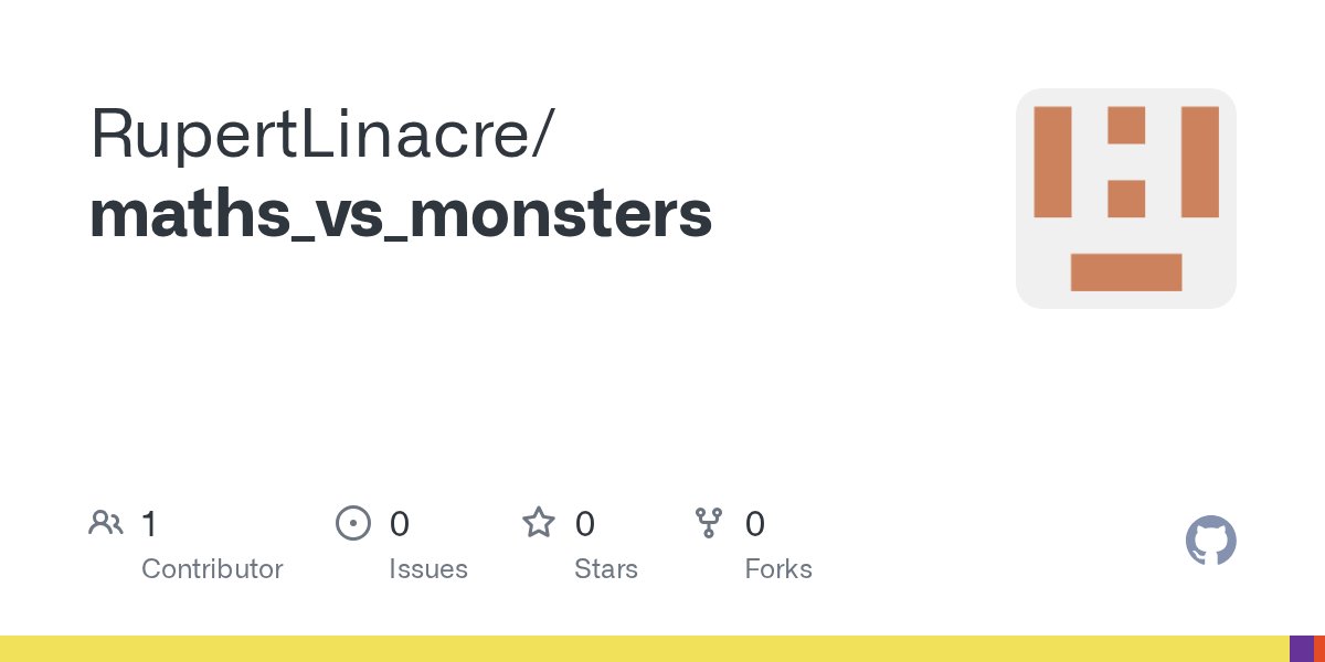 RobinLinacre's tweet card. Contribute to RupertLinacre/maths_vs_monsters development by creating an account on GitHub.