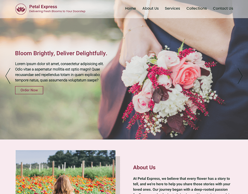 codewebxsl's tweet card. Flower store and delivery website (Landing page)