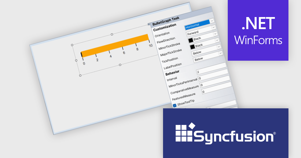 ComponentSource's tweet card. Syncfusion Essential Studio Windows Forms 2024 Volume 3 enhances data visualization efficiency with new smart tagging for BulletGraph.