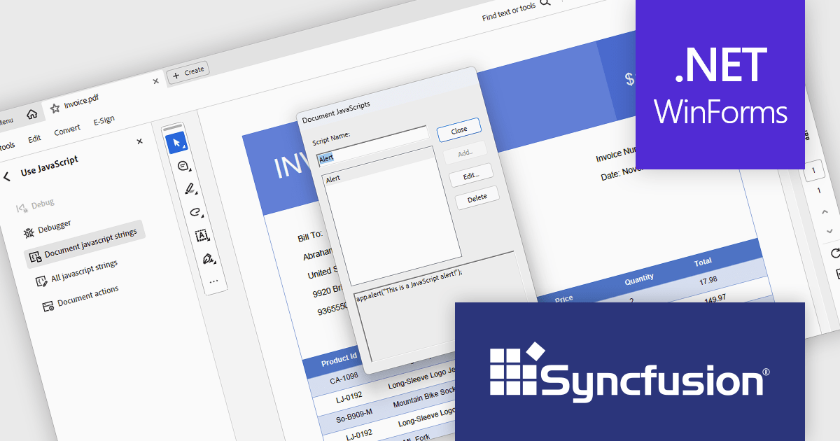 ComponentSource's tweet card. Syncfusion Essential Studio Windows Forms 2024 Volume 4 adds JavaScript integration to its PDF Library for interactive and automated PDF content.