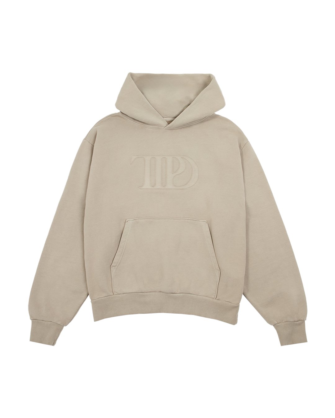 swiftpitch_py's tweet card. Parchment beige hoodie with front pocket featuring embossed "TTPD" album logo on front. Standard fit. 100% cottonLimit 10 per order. HAND WASH ONLY This style is garment dyed, an artisanal process...