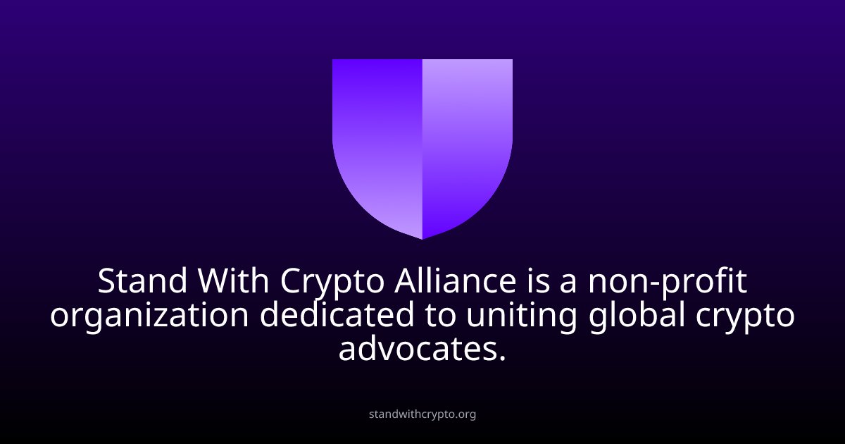 DocHunt13's tweet card. Stand With Crypto Alliance is a non-profit organization dedicated to uniting global crypto advocates.