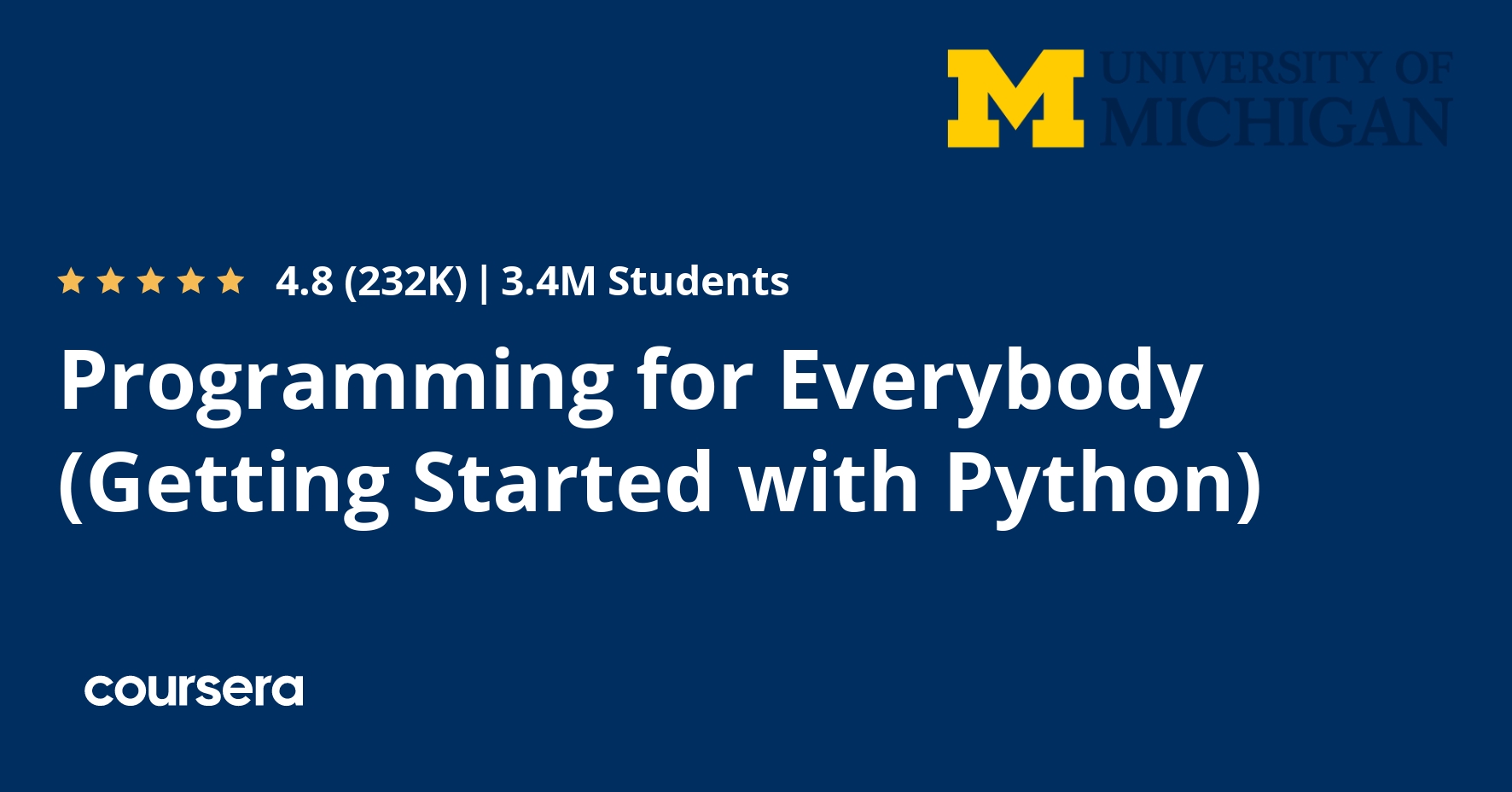 ds_wen_'s tweet card. Offered by University of Michigan. This course aims to ... Enroll for free.