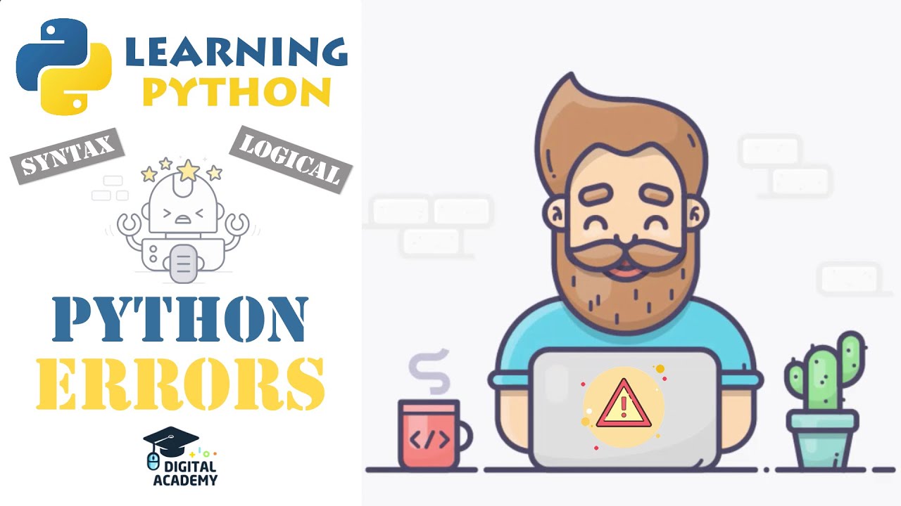 DigitalAcademyy's tweet card. Exceptions in Python: Types of Errors in Python (Syntax, Logical) -...