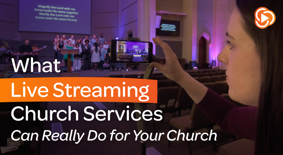 SwitcherStudio's tweet card. Discover the real benefits of live streaming church services and how it can grow your reach, impact, and connection in 2025 and beyond.