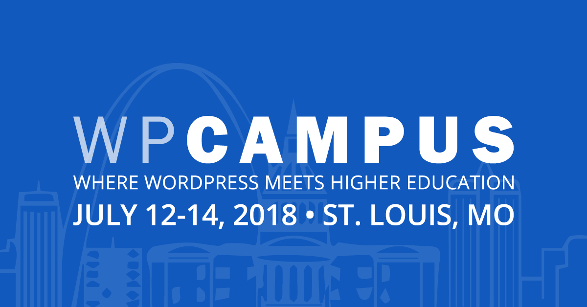 amelungc's tweet card. WPCampus 2018 is three-day conference event filled with sessions, networking, and social events, covering a variety of topics, focused on WordPress in higher education. The third annual WPCampus...