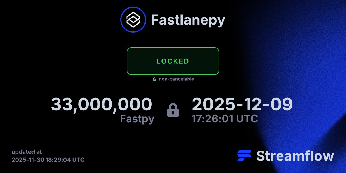 FastlanePy's tweet card. Streamflow is the leading multi-chain asset streaming protocol specializing in token vesting and treasury management solutions.