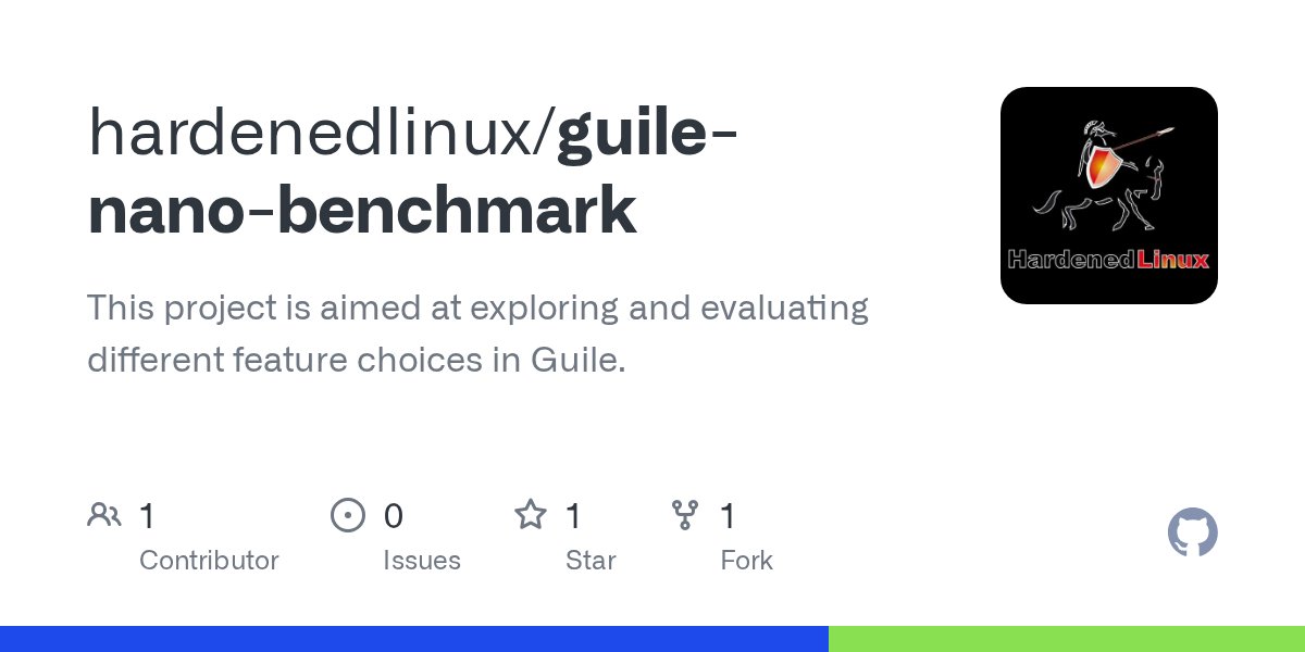 R0yMu's tweet card. This project is aimed at exploring and evaluating different feature choices in Guile. - hardenedlinux/guile-nano-benchmark