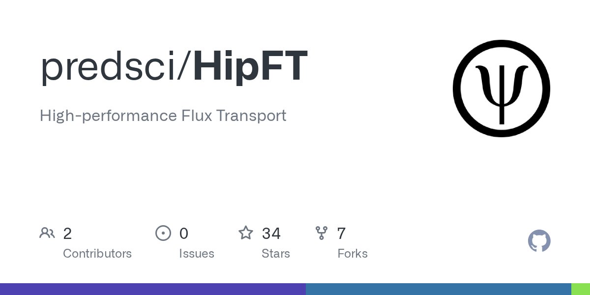 sumseq's tweet card. High-performance Flux Transport. Contribute to predsci/HipFT development by creating an account on GitHub.