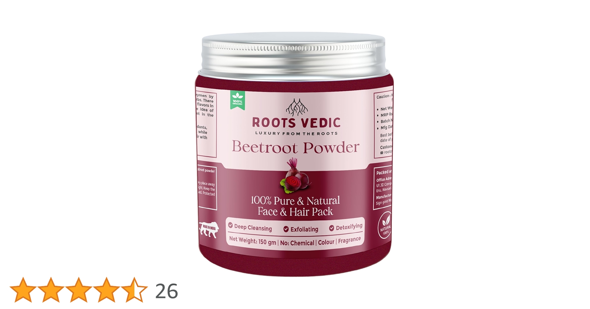 BnrJumbo's tweet card. Give your skin a vibrant boost with Roots Vedic 100% Organic Beetroot Powder – a natural powerhouse for deep cleansing and detoxifying. Made from sun-dried beetroot and carefully processed to retain...