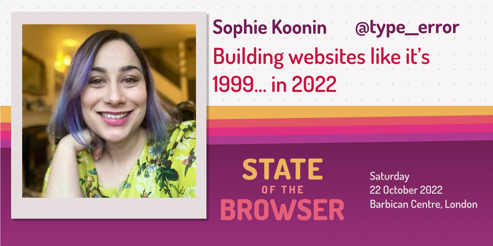 webstandards's tweet card. Sophie is the web engineering lead at Monzo Bank, responsible for the web platform across the organisation and working on internal tooling that powers Monzo’s award-winning customer service. Building...