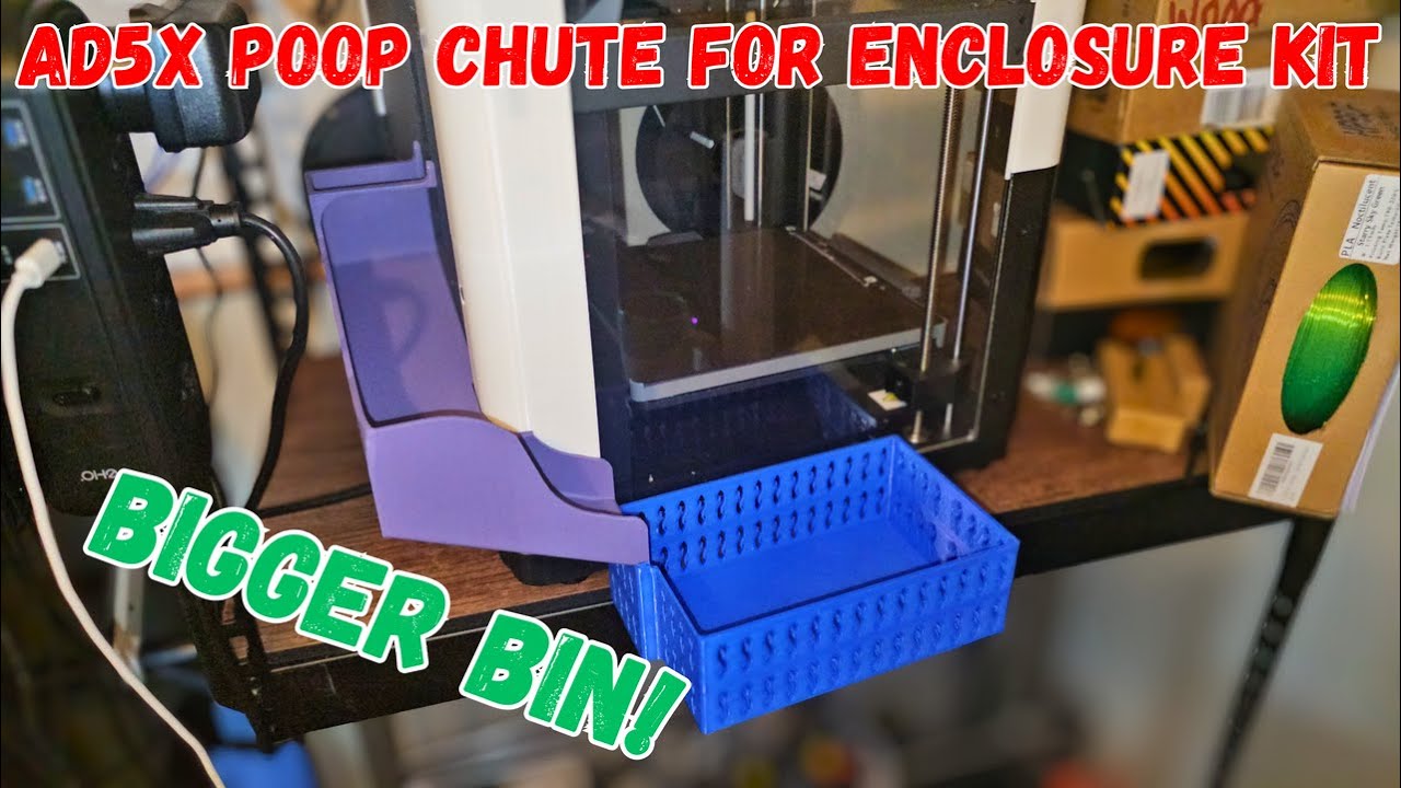 scratch3dprint's tweet card. Flashforge AD5X Poop Chute Slide For Enclosure Kit