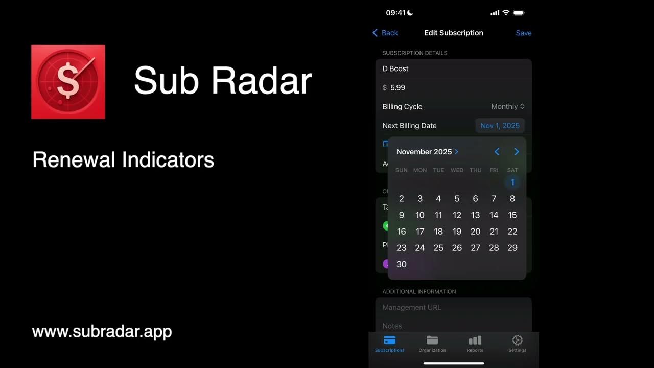 CompileSwift's tweet card. Sub Radar - Renewal Indicators