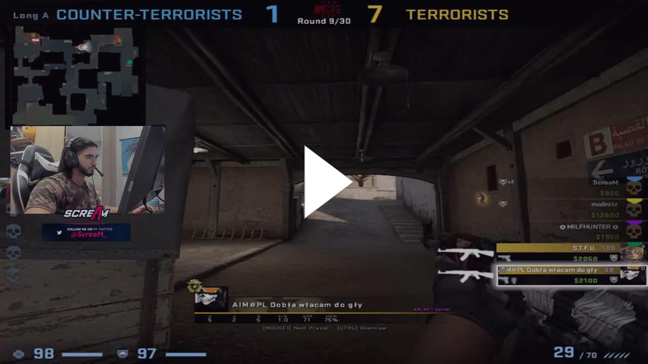 kylekha_csgo's tweet card. ScreaM - OH MY.. OH MY GOD!