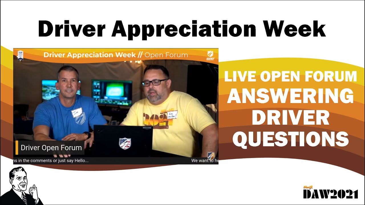 SwiftTransport's tweet card. LIVE: Drivers, what questions do you have for Swift?