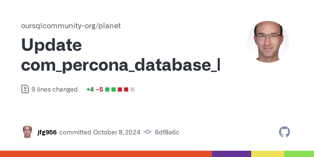 jfg956's tweet card. Add Group Replication to filtering. For aggregating below. https://www.percona.com/blog/how-network-splits-partitions-impact-group-replication-in-mysql/