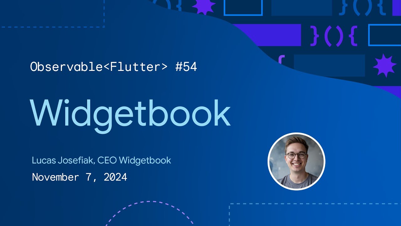 FlutterDev's tweet card. Widgetbook | Observable Flutter #54