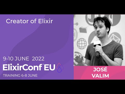 ElixirConfEU's tweet card. Keynote: Celebrating the 10 Years of Elixir | José Valim | ElixirConf...