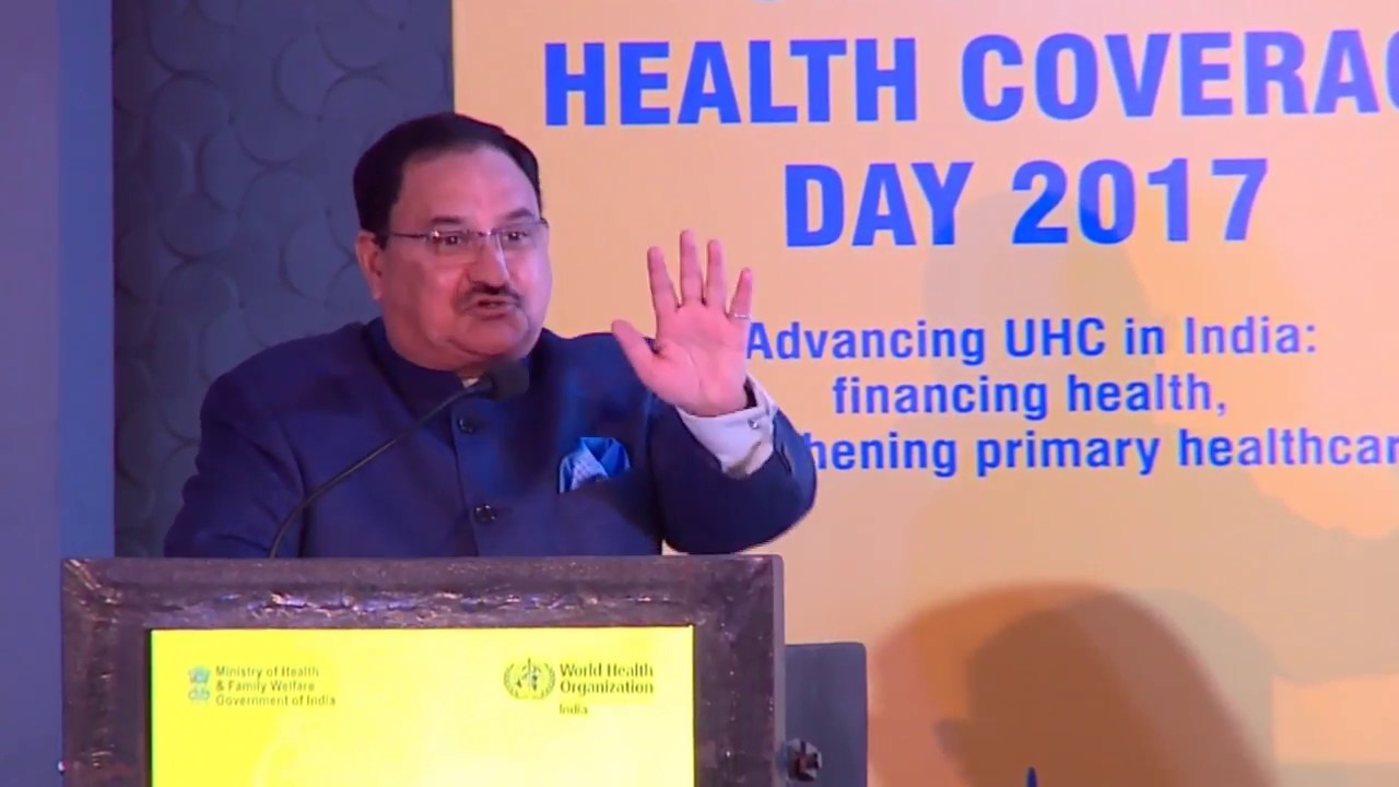 JPNadda's tweet card. My Address on #UniversalHealthCoverageDay2017 at New Delhi.
