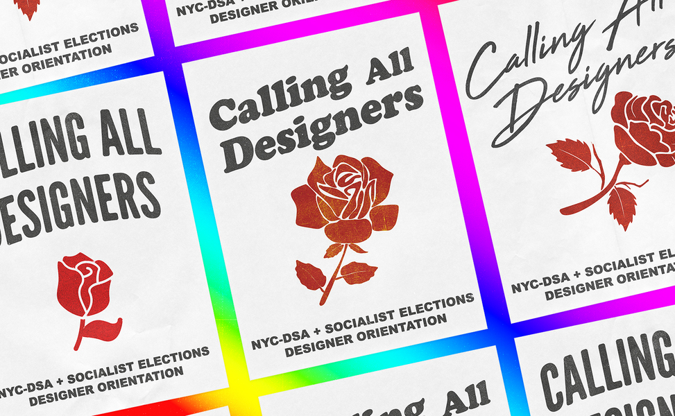 nycDSA's tweet card. Join veteran NYC-DSA designers + organizers Andrea Guinn and Ronin Wood for an orientation on how you can get involved with NYC-DSA as a designer!