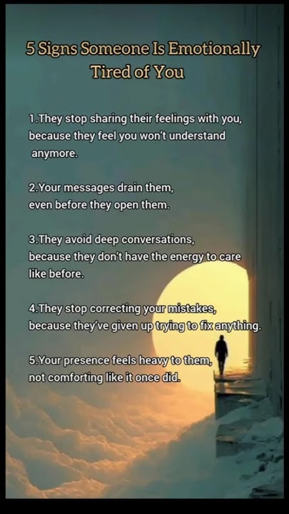 Patrick24640200's tweet card. 5 signs someone is emotionally tired of you. #psychology #humanbeha...