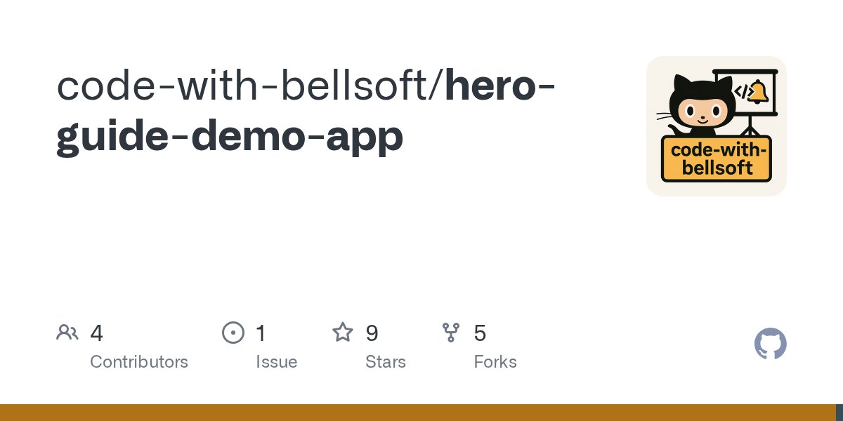 spring_io's tweet card. Contribute to code-with-bellsoft/hero-guide-demo-app development by creating an account on GitHub.