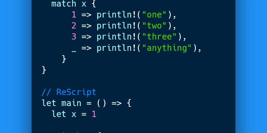 prod42net's tweet card. If Rust is "C++ in ML clothing" then ReScript is "JavaScript in ML clothing". What is...