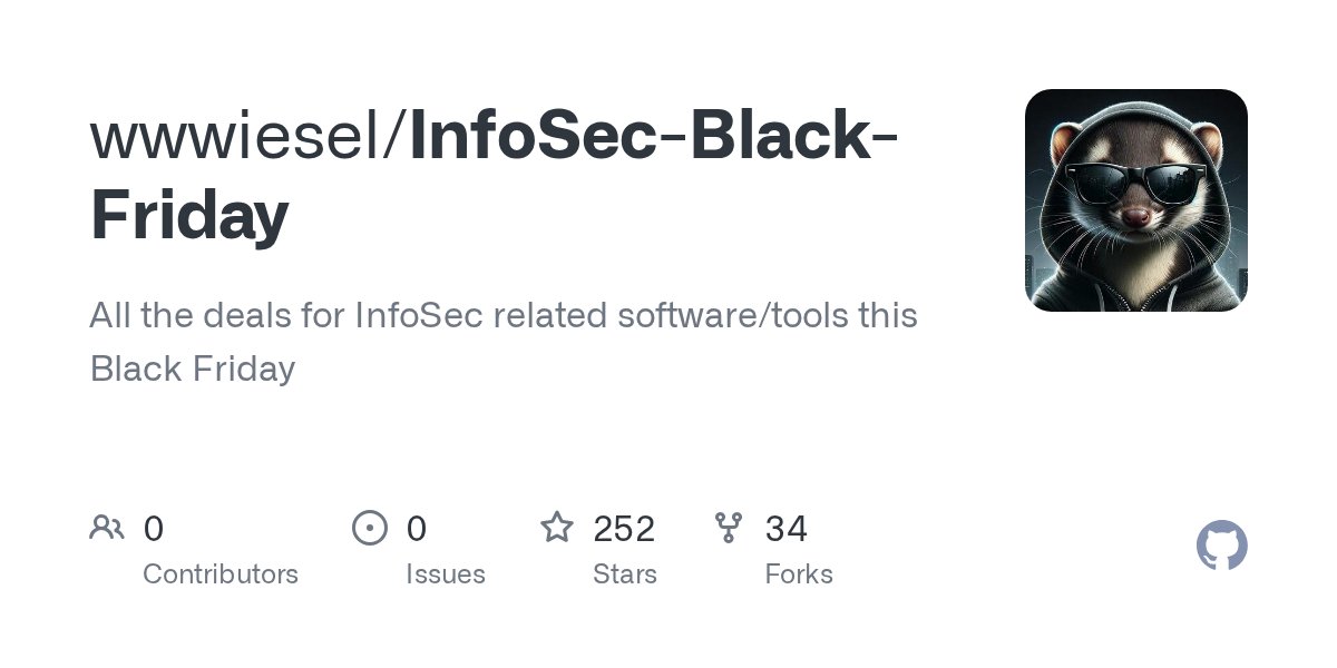cyb3rops's tweet card. All the deals for InfoSec related software/tools this Black Friday - wwwiesel/InfoSec-Black-Friday