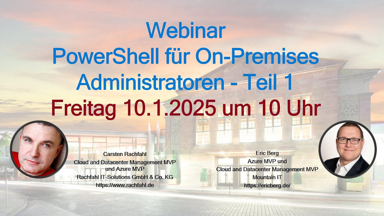 hypervserver's tweet card. Webinar PowerShell für on-Premises Admininstratoren - Teil 1