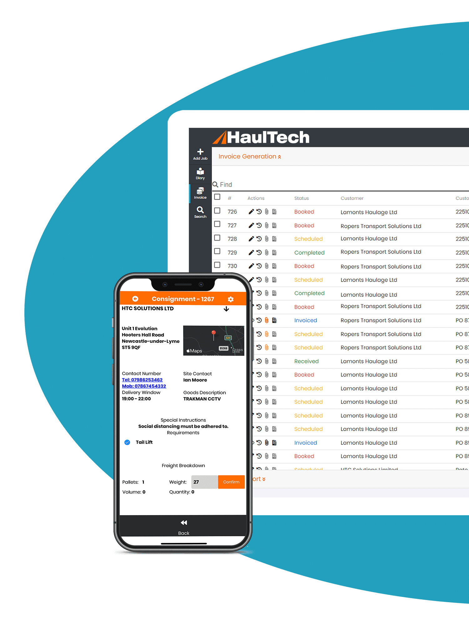 HaulTech's tweet card. HaulTech’s cloud-based Transport Management System ensures maximum efficiency for your haulage company from job booking through to invoicing