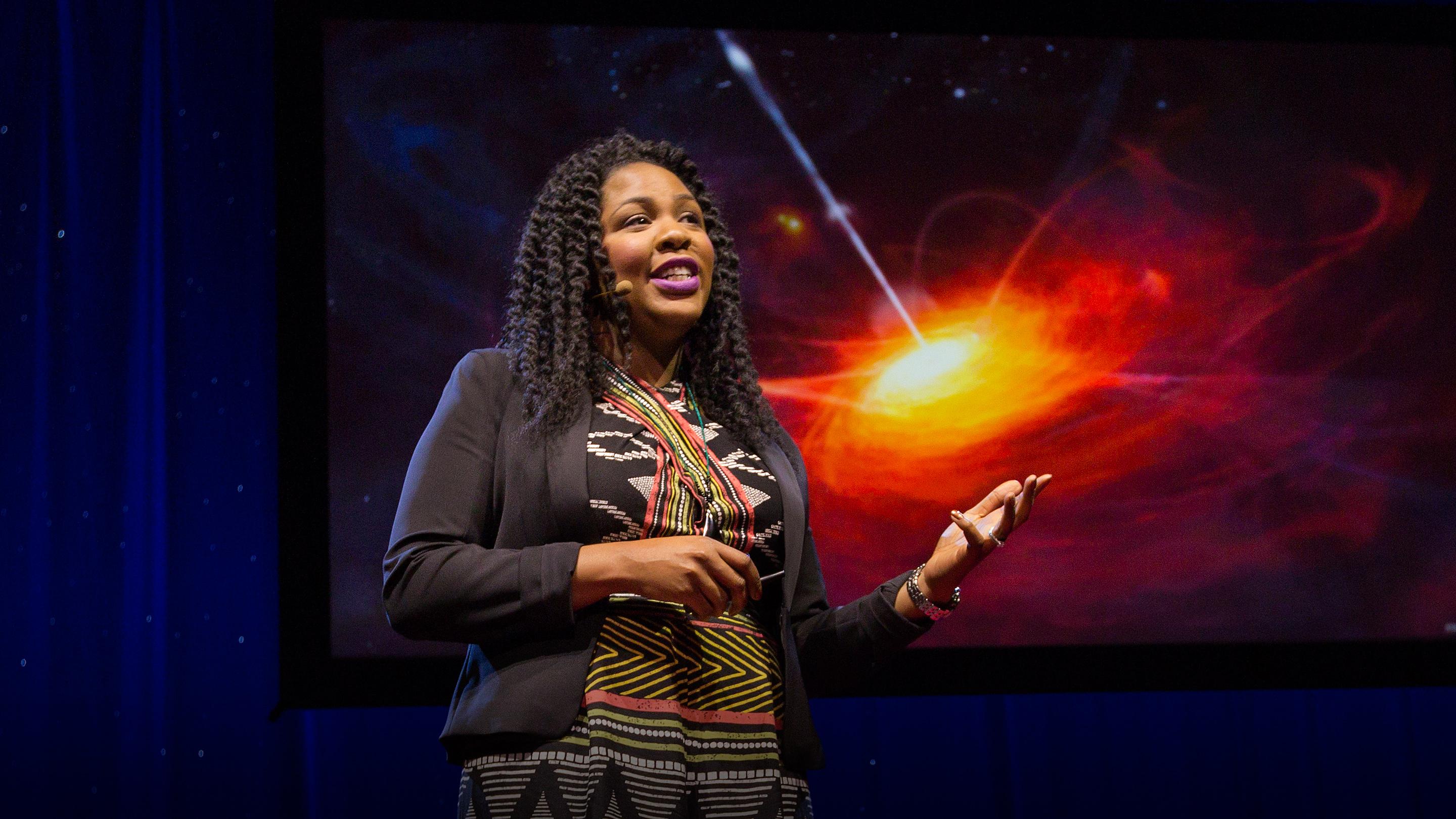 daniel_gomezc's tweet card. Jedidah Isler first fell in love with the night sky as a little girl. Now she's an astrophysicist who studies supermassive hyperactive black holes. In a charming talk, she takes us trillions of...